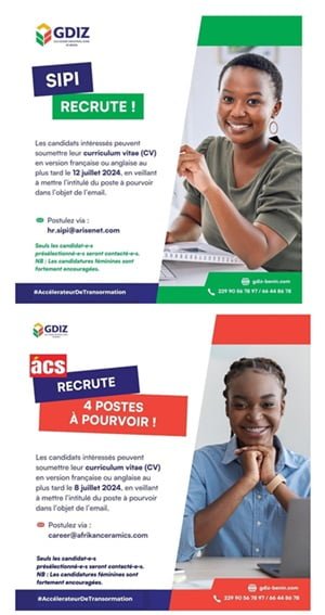 Offre d’emploi: AFRICAN CERAMICS et SIPI-BENIN recrutent à plusieurs postes 