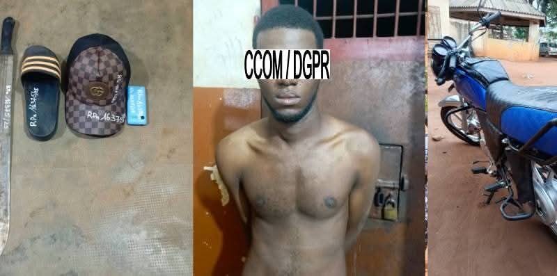 Insécurité: un jeune homme interpellé pour vol à main armée à Houègbo