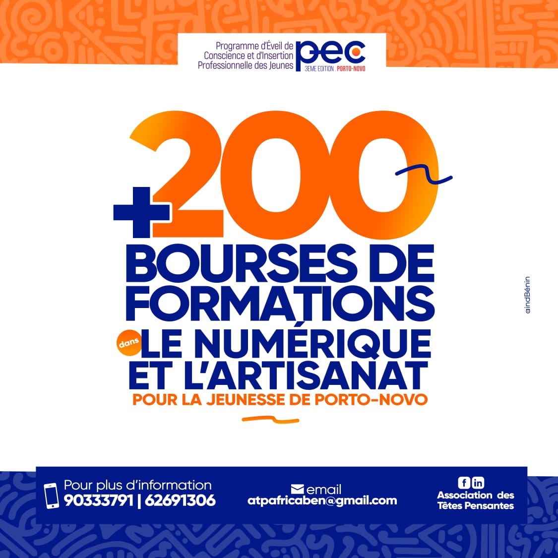 PEC 2024 : l&rsquo;Association des Têtes Pensantes du Bénin offre plus de 200 bourses aux jeunes