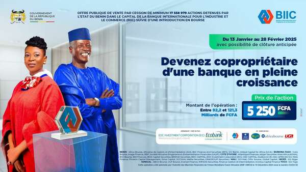 Économie: ‎Le Gouvernement lance une offre publique de vente de ses actions à la BIIC