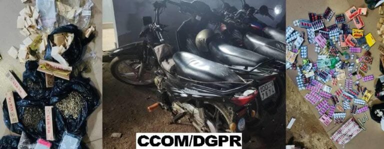 Parakou: 18 jeunes interpellés, des motos, canabis et tramadol saisis dans un ghetto