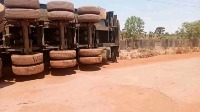 Parakou: Un camion chargé de bétail se renverse, plusieurs bœufs tués 