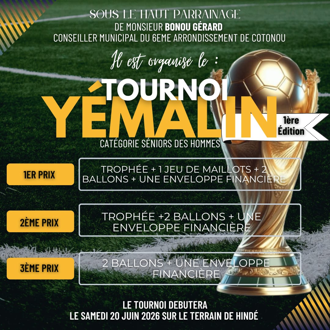 1ère édition tournoi Yémalin : Le tirage au sort livre les poules