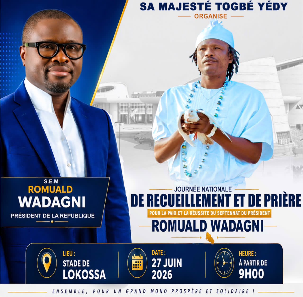 Mobilisation spirituelle : Sa Majesté Togbé Yédy convie le Bénin à une journée nationale de prière  ‎