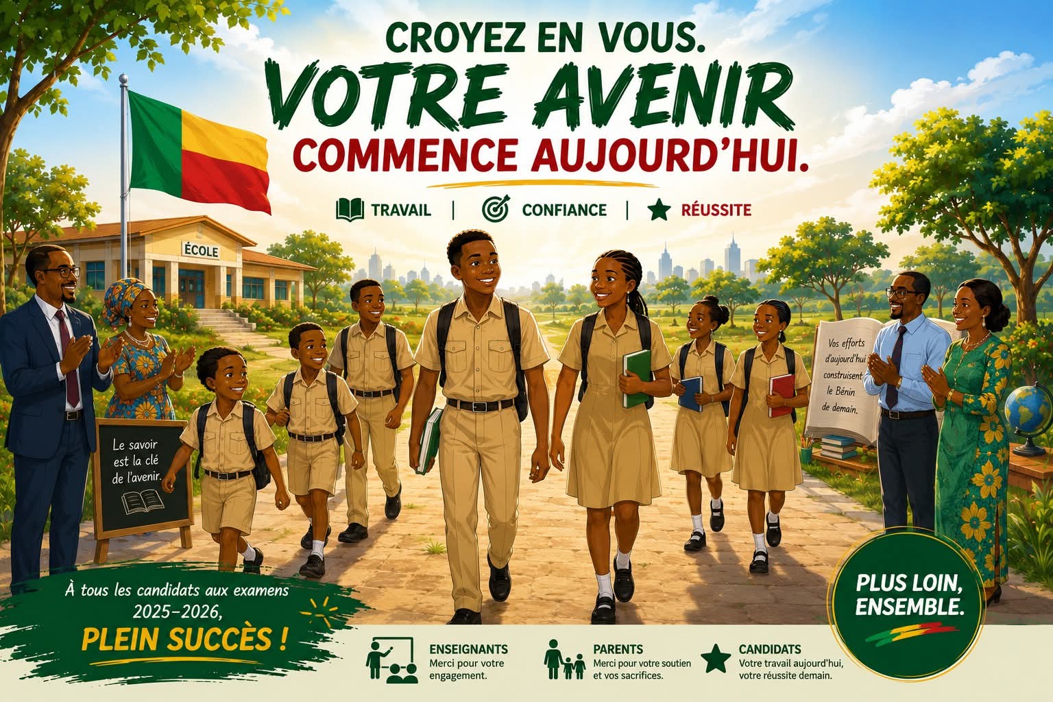 BEPC 2026 : le président Wadagni appelle les candidats à la confiance et à la détermination