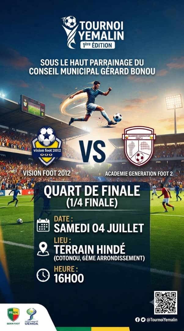 Tournoi YÉMALIN : VISION vs GÉNÉRATION FOOT 2 pour lancer les quarts de finale