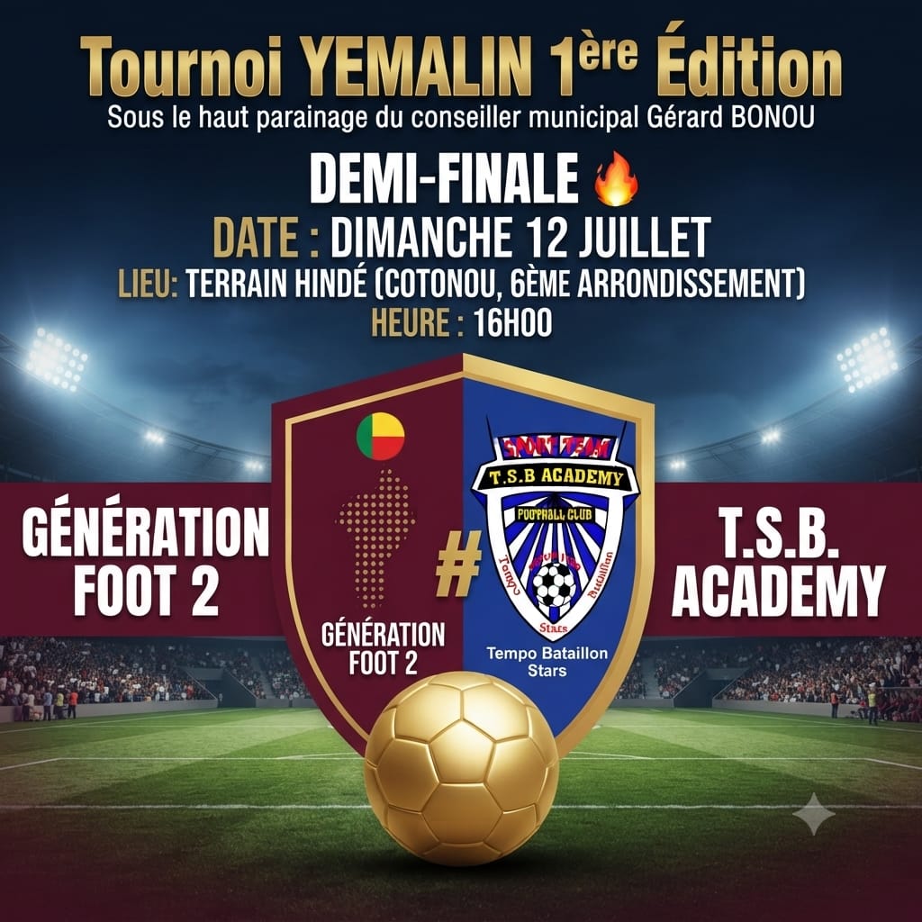 Première demi-finale / Tournoi YÉMALIN : Génération Foot 2 vs TSB