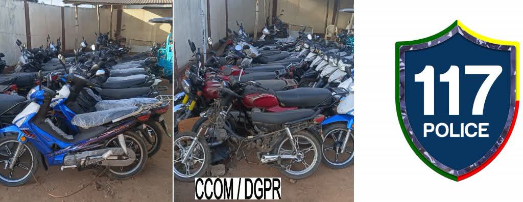 Abomey-Calavi: 34 motos d’origine douteuse saisies, les personnes victimes de vol invitées à se manifester 