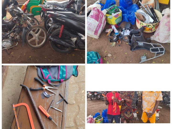 Abomey-Calavi : 3 personnes interpellées, des motos et outils de vol saisis