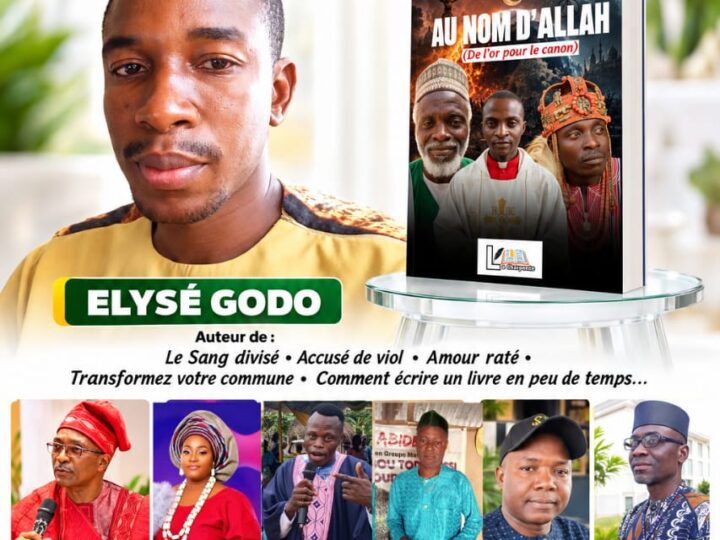 Littérature : Elysé Godo présente officiellement son livre « Au Nom d&rsquo;Allah (De l&rsquo;or pour le canon) » ce samedi au Centre des jeunes et loisirs de Zè