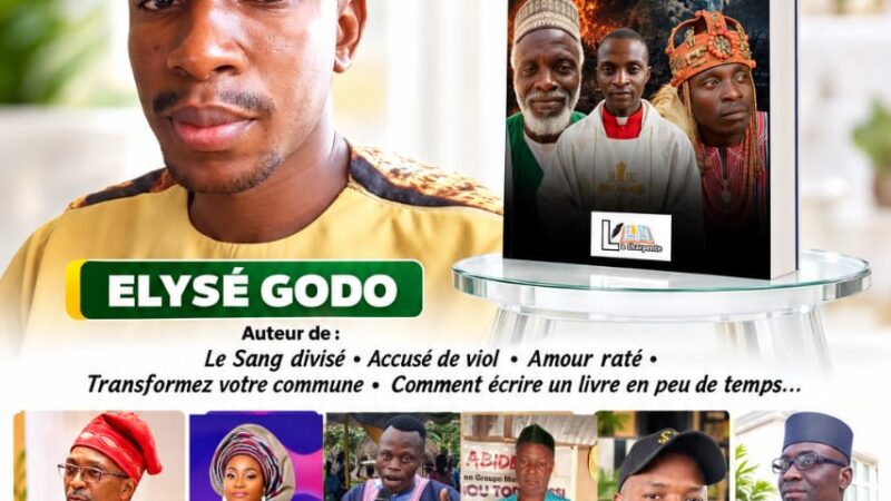 Littérature : Elysé Godo présente officiellement son livre « Au Nom d&rsquo;Allah (De l&rsquo;or pour le canon) » ce samedi au Centre des jeunes et loisirs de Zè